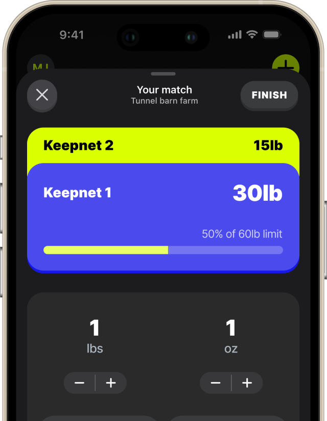Log catches during your match